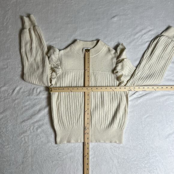 & Other Stories Women’s Wool Blend Sweater Size XS Cream Ruffles Coquette Twee - Picture 4 of 9